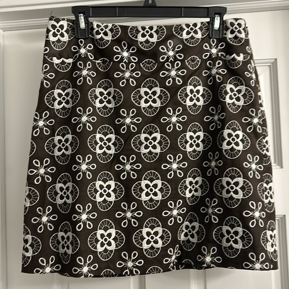 LOFT Dresses & Skirts - Loft brown/white vintage straight skirt 2000s Sz 6
